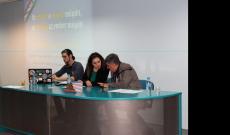 Sutus József és Maja Micevska, az esemény moderátora