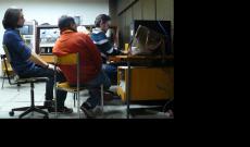 Együtt a &quot;stáb&quot; - a két televíziós szakember, a mentor és az ösztöndíjas...