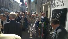 Széchenyi emlékmű koszorúzása Bécsben Széchenyi emlékmű koszorúzása Bécsben