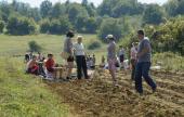 Ebédre várakozva... gyerekcsoport a mezőn